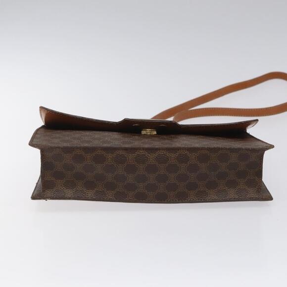 CELINE Macadam Canvas Shoulder Bag Pvc Gold Brown - Picture 9 of 13